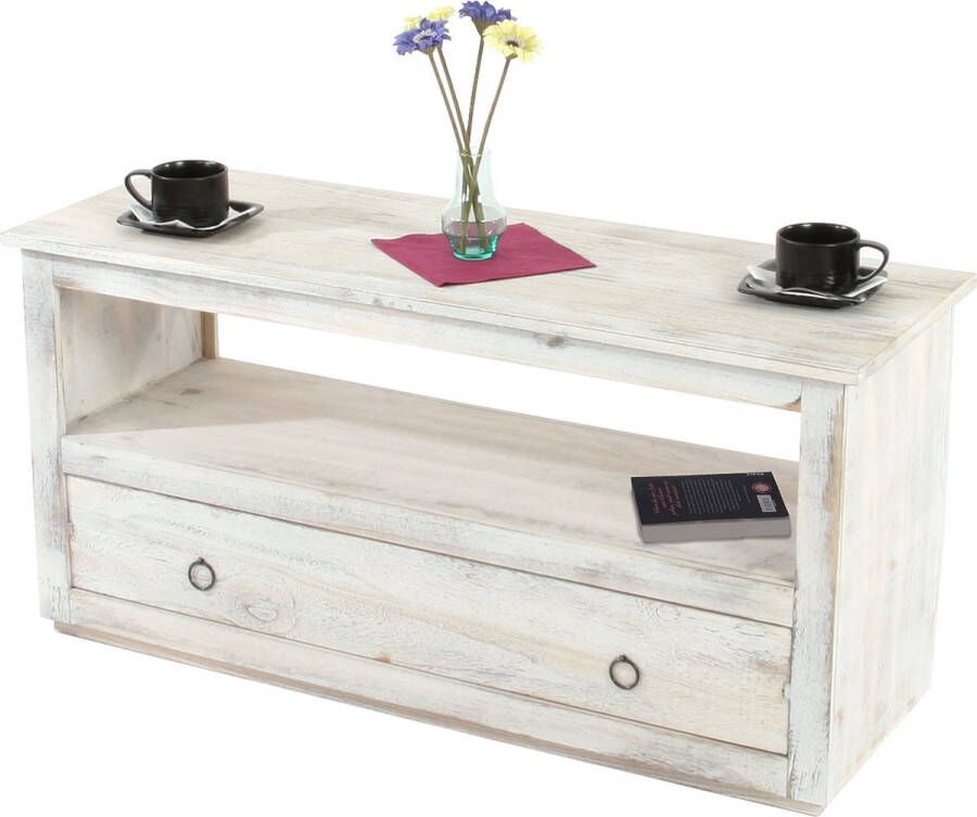 Cosmo Casa Salontafel- Bijzettafel voor de woonkamer- in Shabby-Look- Vintage stijl- Wit