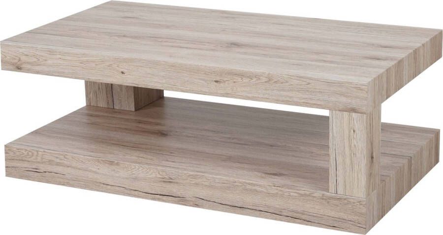 Cosmo Casa Salontafel Woonkamertafel- 3D-Structuur 40x110x60cm -Gecertificeerd Sanremo eikenhoutlook