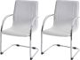 Cosmo Casa Set van 2 Conferentiestoelen Sledeframe Bezoekersstoelen Wit - Thumbnail 2