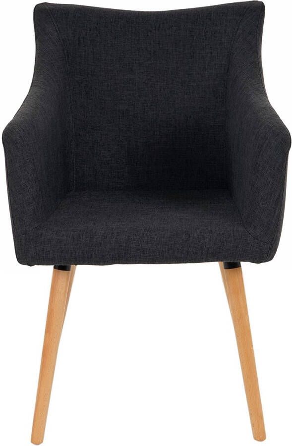 Cosmo Casa Set van 6 Eetkamerstoelen Keukenstoelen Retro jaren 50 design Textiel Donkergrijs