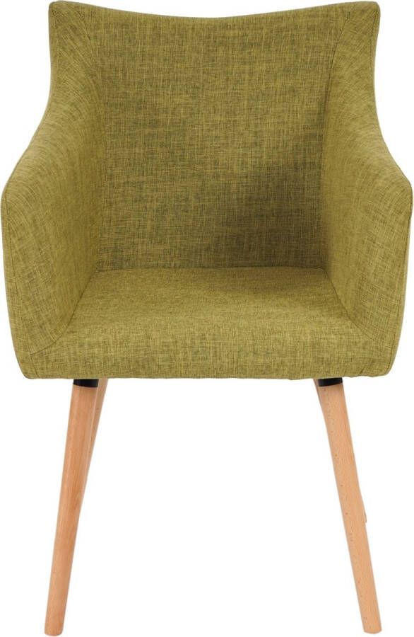 Cosmo Casa Set van 6 Eetkamerstoelen Keukenstoelen Retro jaren 50 design Textiel Lichtgroen