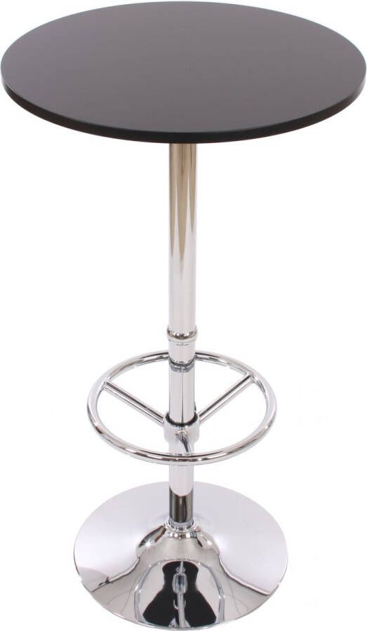 Cosmo Casa Staande tafel Barkruk Bistrotafel Receptietafel Bari met voetensteun Ø60cm -Zwart