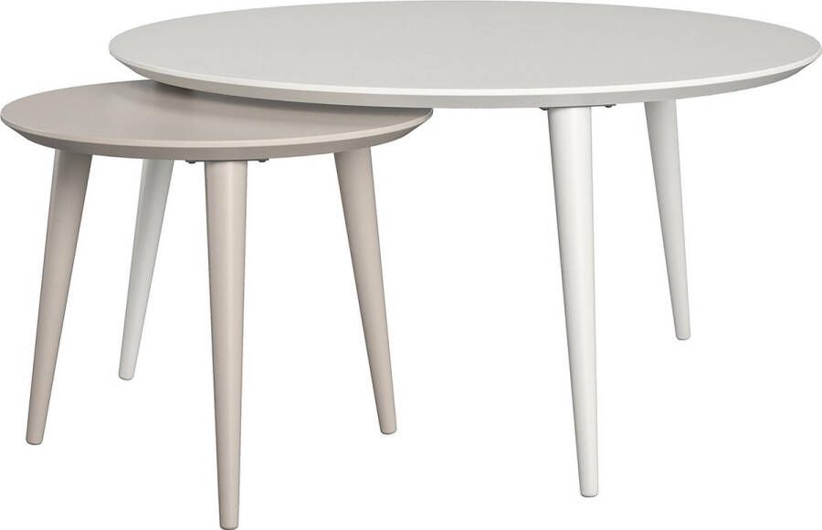 CosmoLiving by Cosmopolitan Carnegie Bijzettafels in MDF taupe en wit