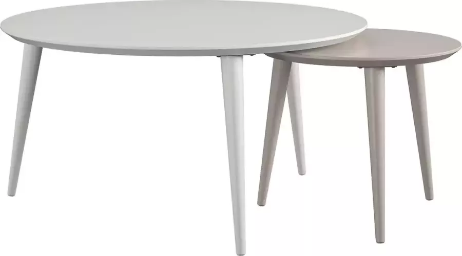 CosmoLiving by Cosmopolitan Carnegie Bijzettafels in MDF taupe en wit - Foto 2