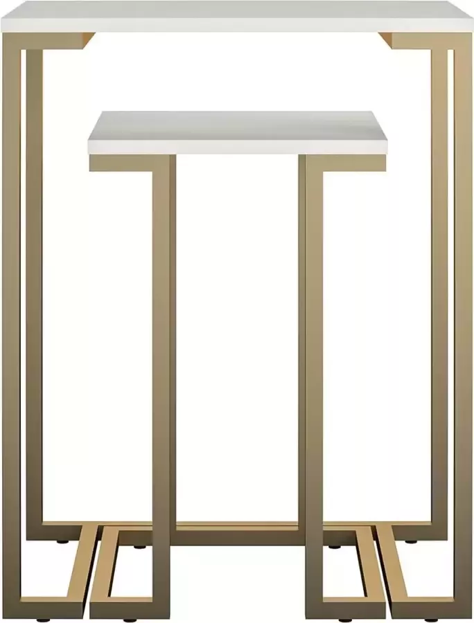 CosmoLiving by Cosmopolitan Amelia Bijzettafels in wit MDF