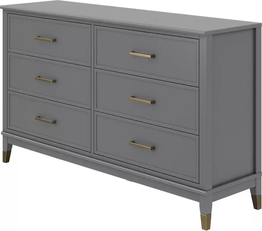 CosmoLiving by Cosmopolitan Ladekast met 6 lades in MDF grafietgrijs - Foto 2