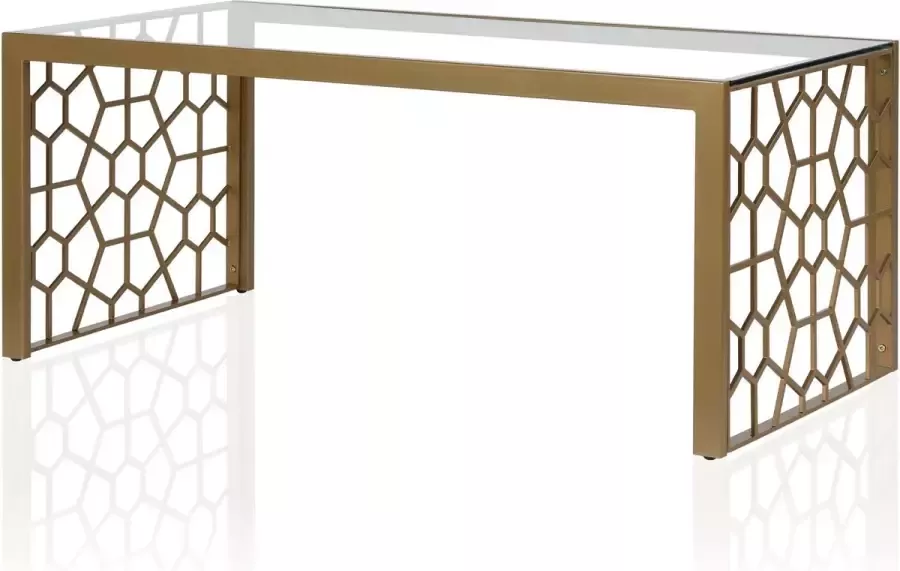 CosmoLiving by Cosmopolitan Juliette Salontafel van glas en frame van metaal messing