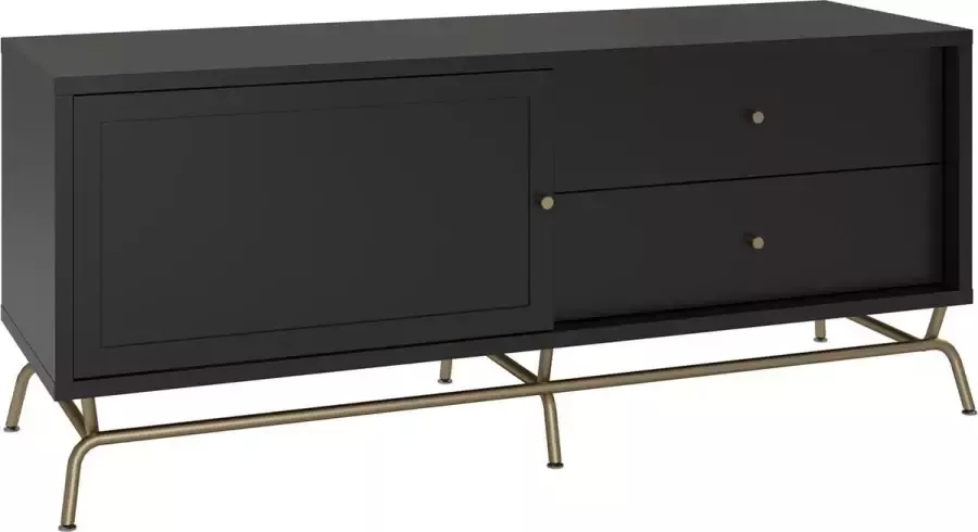 CosmoLiving by Cosmopolitan Tv-meubel met 2 lades en 1 deur in zwart gelamineerd spaanplaat - Foto 2