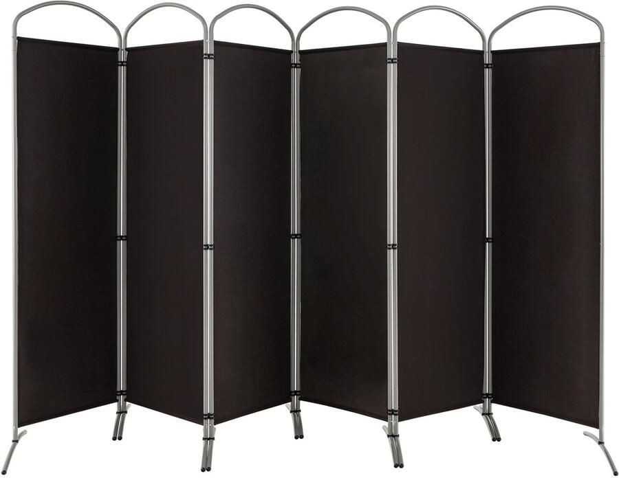 Costway 331 x 188 cm ruimteverdeler scheidingswand scherm inklapbaar en afneembaar 6-delig kamerverdeler voor binnen van stof voor meer privacy en flexibiliteit JV10727DE