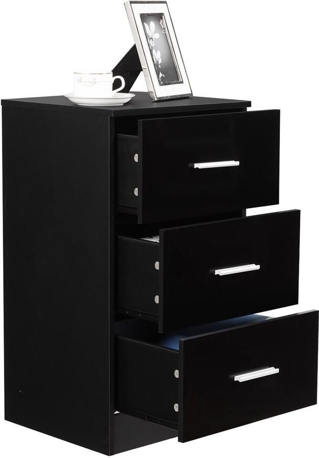 Costway Archiefkast met 3 laden ladekast onder het bureau kantoorkast universele kast staande container geschikt voor documenten in briefformaat en ordners