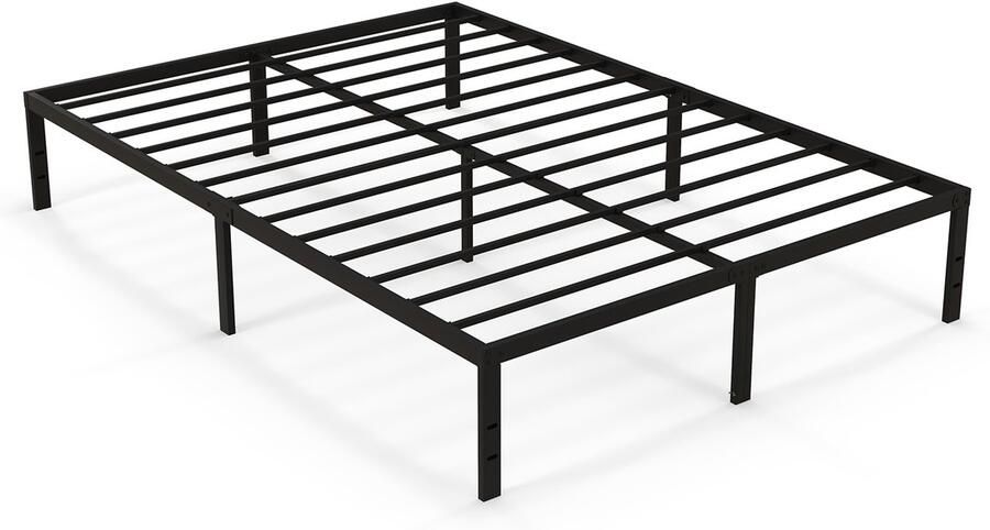 Costway Bed 140 x 200 cm bedframe van metaal bedframe metalen bed tweepersoonsbed platformbedframe hoogte 36 cm opbergruimte onder het bed eenvoudige montage