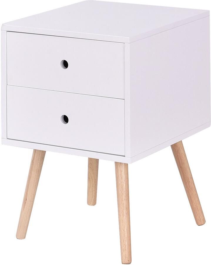 Costway Bijzettafel met 2 lades Middeleeuws accent voor slaapkamer woonkamer Opslag Meubelen Nachtkastje