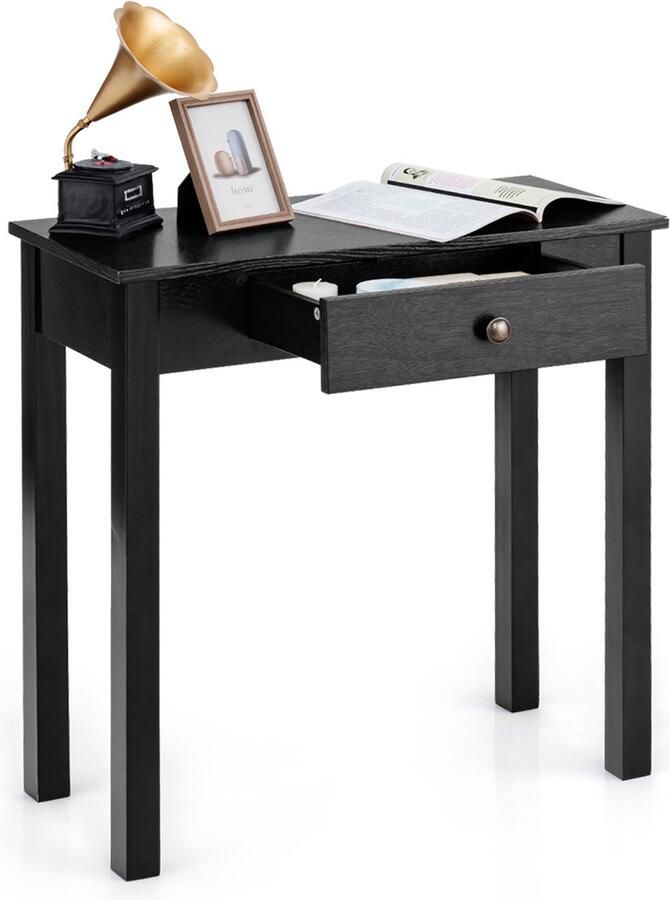 Costway Consoletafel met lade smal bijzettafel industrieel van hout haltafel voor ingang woonkamer slaapkamer 71 x 30 x 71 cm