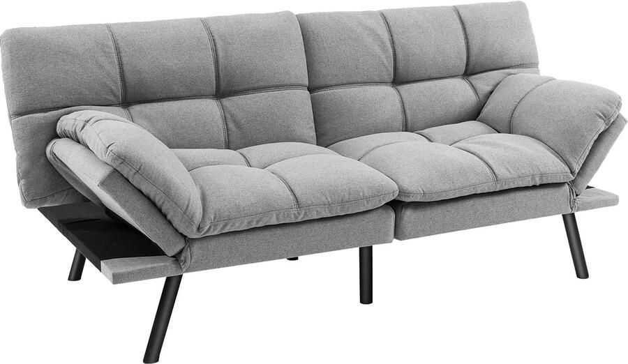 Costway Inklapbare slaapbank bank met slaapfunctie omvormbare slaapbank met verstelbare rugleuning bedbank met groot ligoppervlak van 182 x 106 5 cm voor de woonkamer