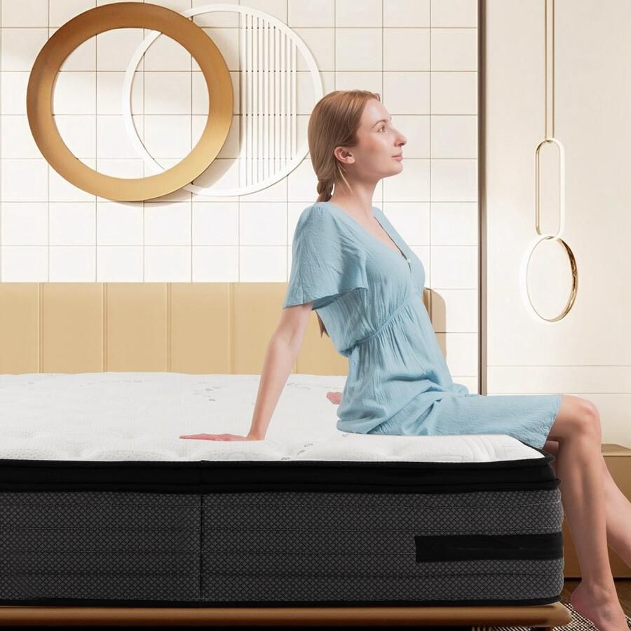 Costway Izer Matras 140 x 200 cm 32 cm hoog hardheidsgraad 2 (H2) 7 zones ademend gel-traagschuim matras