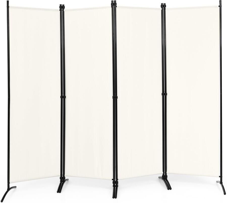 Costway Metalen Kamerscherm 220 x 173 cm Opvouwbare Binnenwand met Stabiele Voeten Binnenwand Panelen voor Thuis en Kantoor - Foto 2