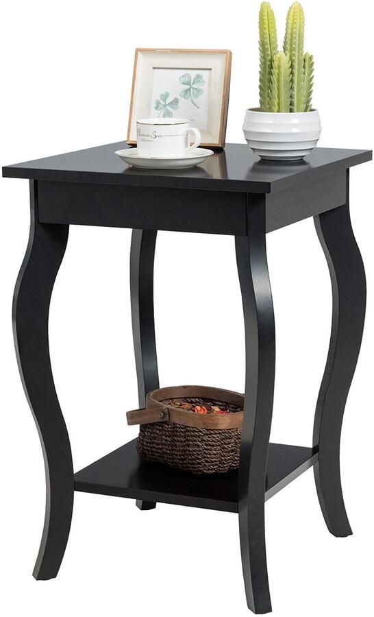 Costway Nachtkastje kleine bijzettafel van hout modern nachtkastje voor woonkamer slaapkamer 40 x 40 x 60 cm (1 zwart)