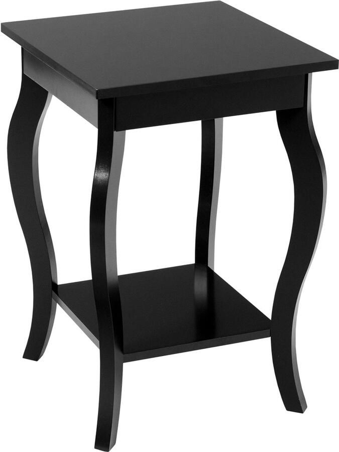 Costway Nachtkastje met plank 2 niveaus bijzettafel van hout nachtkastje banktafel voor woonkamer slaapkamer 40 x 40 x 60 cm (zwart)