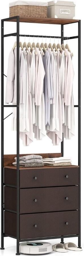 Costway SureDeal Kledingkast Badkamerkast Kapstok 55 x 28 x 176 cm Kledingrek Wandkast Boekenkast Vakkenkast Kast