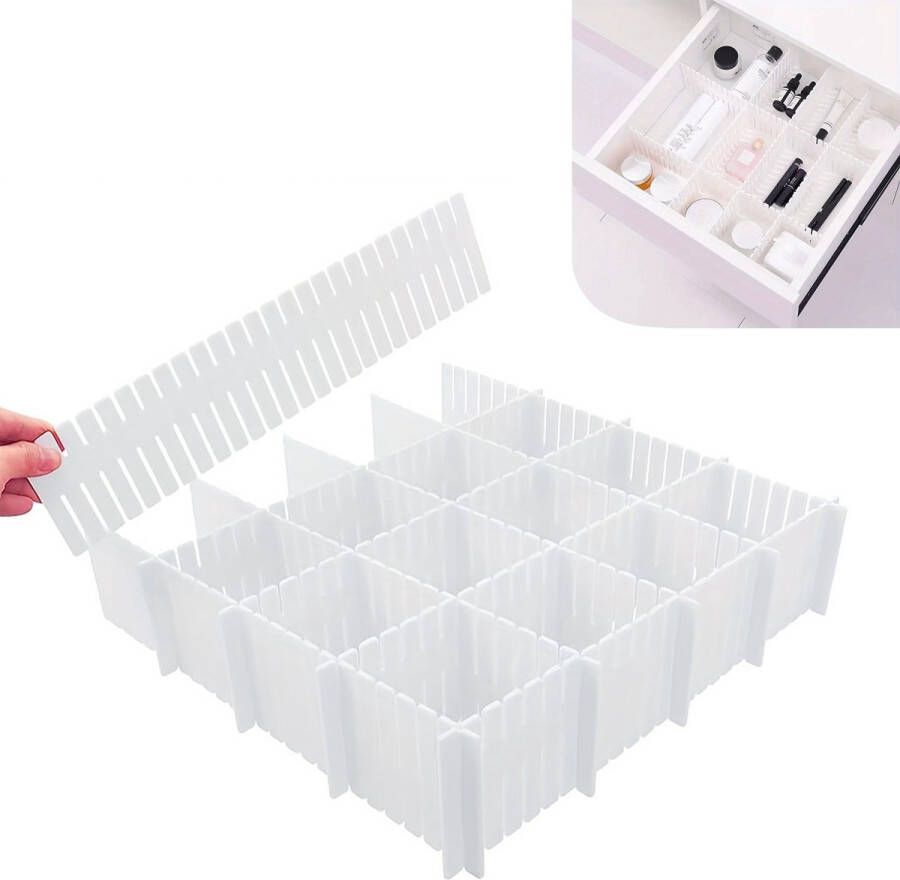 Cosy Casa Ladeverdelers Kast indeling Organizers Vakjes Set van 12 Modulaire vakverdelers Ruimtebesparend Op maat te knippen Ladeplaten Aanpasbaar - Foto 2
