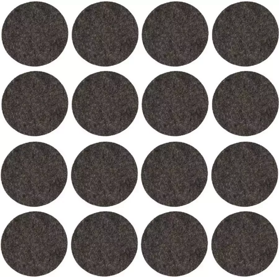 Cosy&Trendy 16x Zwarte ronde meubelviltjes antislip noppen 2 6 cm Beschermviltjes Stoelviltjes Vloerbeschermers Meubelvilt Viltglijders - Foto 1
