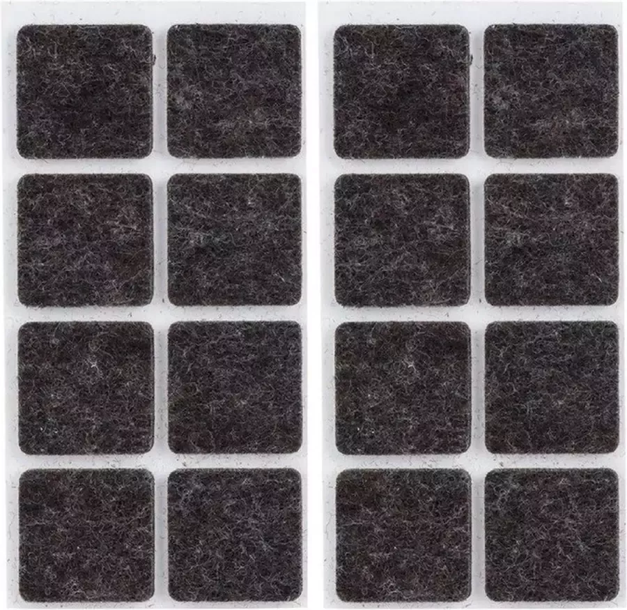 Cosy&Trendy 16x Zwarte vierkante meubelviltjes antislip noppen 2 5 cm Beschermviltjes Stoelviltjes Vloerbeschermers Meubelvilt Viltglijders