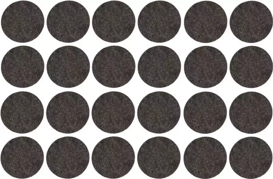 Cosy&Trendy 24x Zwarte ronde meubelviltjes antislip noppen 2 6 cm Beschermviltjes Stoelviltjes Vloerbeschermers Meubelvilt Viltglijders - Foto 1