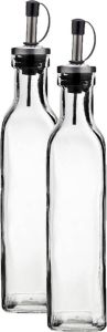 Cosy&Trendy 2x Tafeldecoratie olie azijn flessen 300 ml Olie en azijnflessen voor in de keuken op tafel
