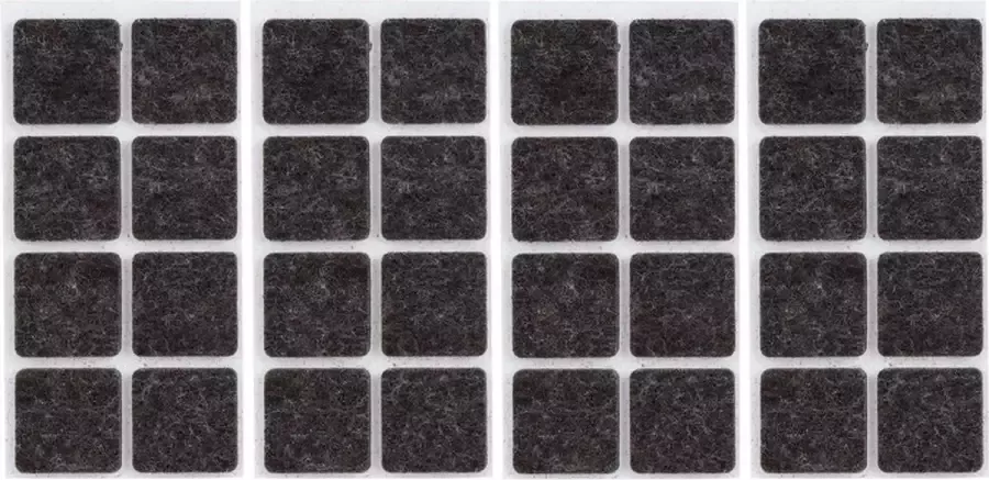 Cosy&Trendy 32x Zwarte vierkante meubelviltjes antislip noppen 2 5 cm Beschermviltjes Stoelviltjes Vloerbeschermers Meubelvilt Viltglijders - Foto 1