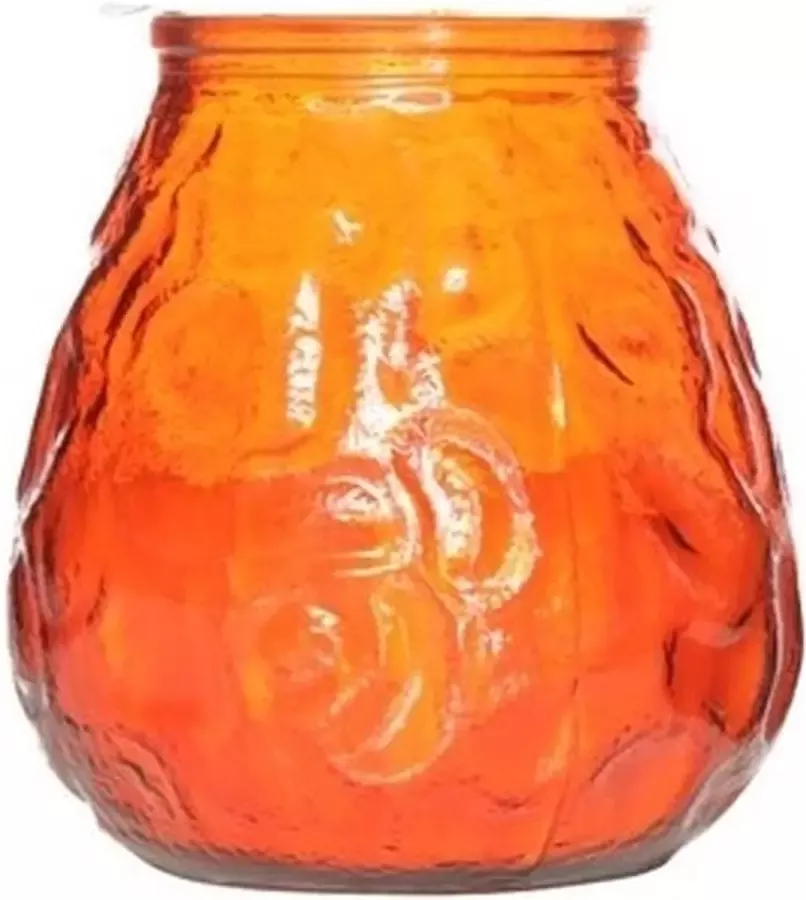 Cosy&Trendy 3x Oranje lowboy tafelkaarsen 10 cm 40 branduren Kaars in glazen houder Horeca tafel bistro kaarsen Tafeldecoratie Tuinkaarsen
