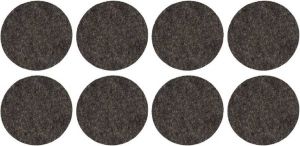 Cosy&Trendy 8x stuks zwarte ronde meubelviltjes antislip noppen 2 6 cm Beschermviltjes Stoelviltjes Vloerbeschermers Meubelvilt Viltglijders