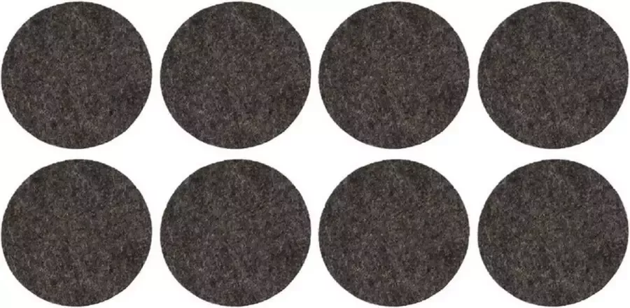 Cosy&Trendy 8x stuks zwarte ronde meubelviltjes antislip noppen 2 6 cm Beschermviltjes Stoelviltjes Vloerbeschermers Meubelvilt Viltglijders
