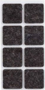 Cosy&Trendy 8x Zwarte vierkante meubelviltjes antislip noppen 2 5 cm Beschermviltjes Vloerbeschermers Meubelvilt Viltglijders