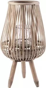 Cosy&Trendy Alta Lantaarn voor Kaarsen Binnen en Buiten Windlicht Tafellamp 51cm Hout