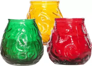 Cosy&Trendy Lowboy tafel kaarsen 6x stuks van 7 cm in rood geel groen Buiten binnen Carnaval Maastricht
