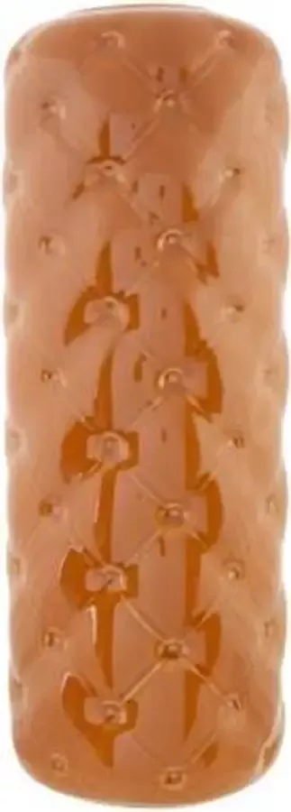 Cosy @ Home Vaas aardewerk chesterfield dots Camel 14x14xH40cm