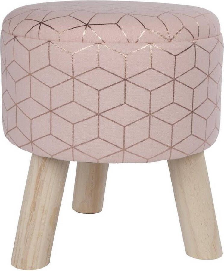 Cosy @ Home krukje geomtric gold roze 32x34CM houten poten