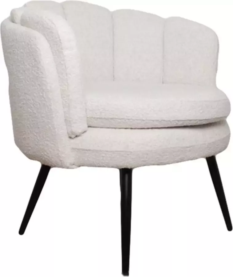 Cosy House fauteuil eetkamerstoel Moderne fluwelen stoel gewatteerd wit