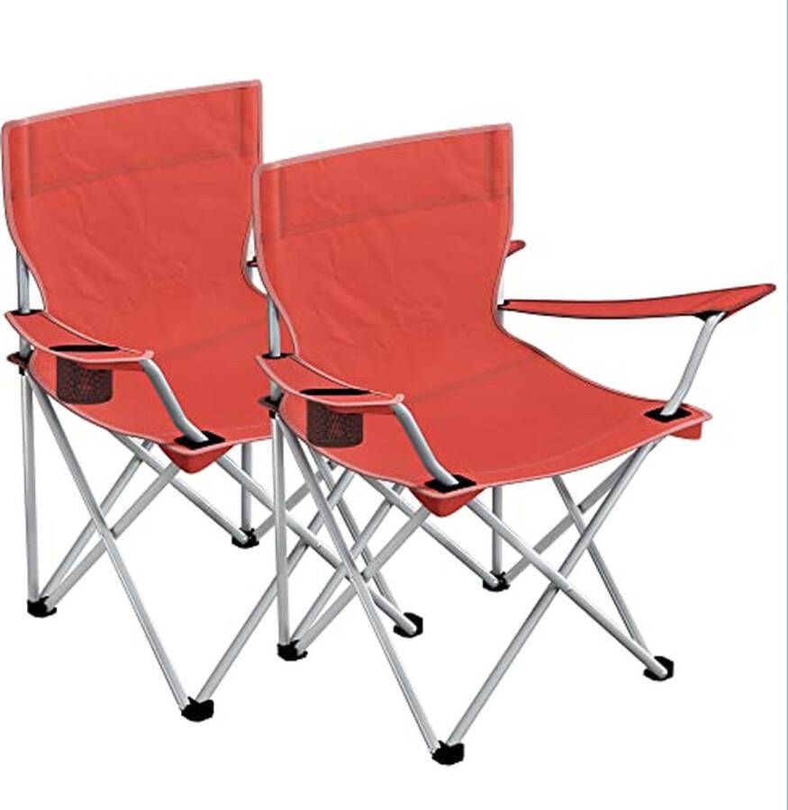 Cosy Living Campingstoelen Opvouwbare stoelen Strandstoelen Set van 2 Met transporttas Rood