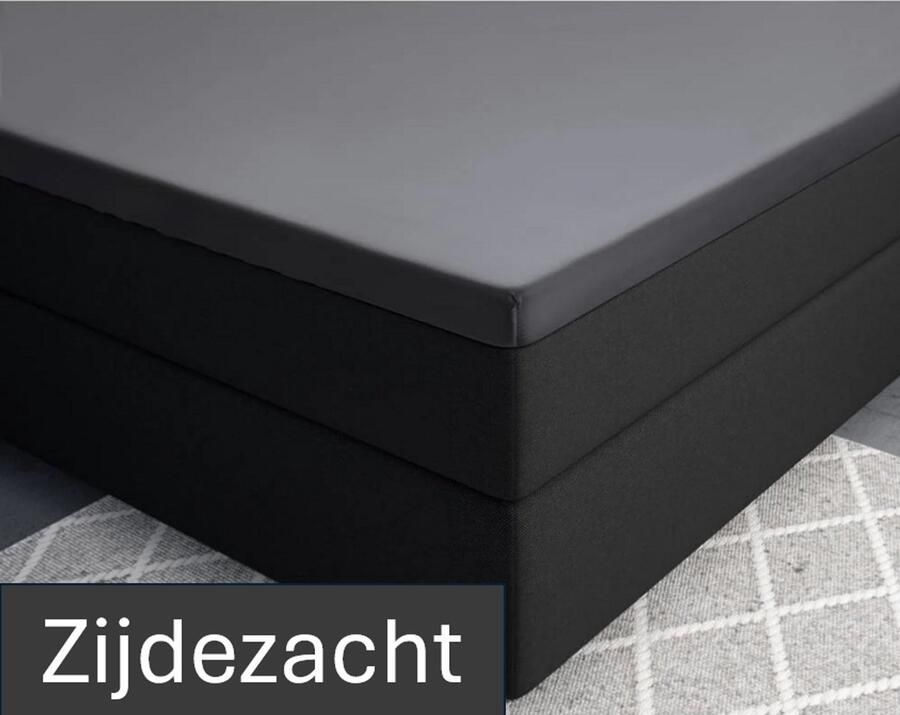 Cotton Satin Fitted Sheet Premium katoen satijn hoeslaken antraciet 120x200 (twijfelaar) zacht en ademend luxe en chique uitstraling subtiele glans ideale pasvorm