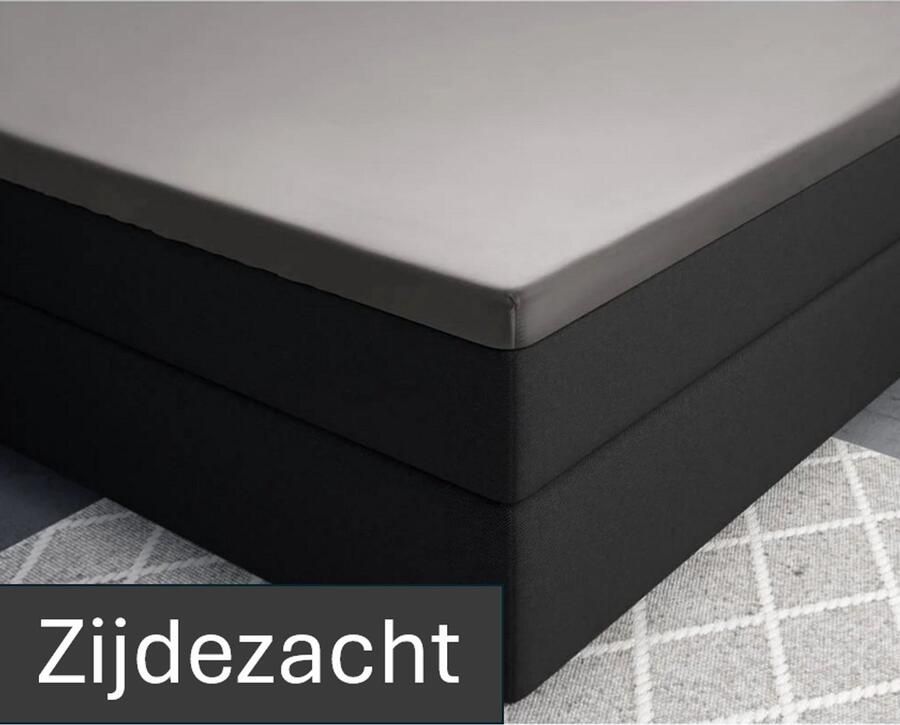 Cotton Satin Fitted Sheet Premium katoen satijn hoeslaken grijs 120x200 (twijfelaar) zacht en ademend luxe en chique uitstraling subtiele glans ideale pasvorm