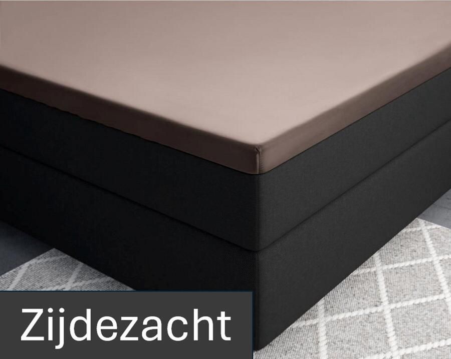 Cotton Satin Fitted Sheet Premium katoen satijn hoeslaken taupe 120x200 (twijfelaar) zacht en ademend luxe en chique uitstraling subtiele glans ideale pasvorm
