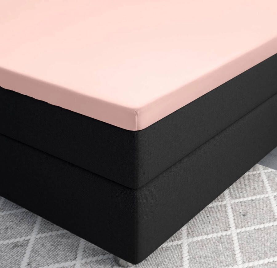 Cotton Satin Fitted Sheet Premium katoen satijn hoeslaken roze 120x200 (twijfelaar) zacht en ademend luxe en chique uitstraling subtiele glans ideale pasvorm