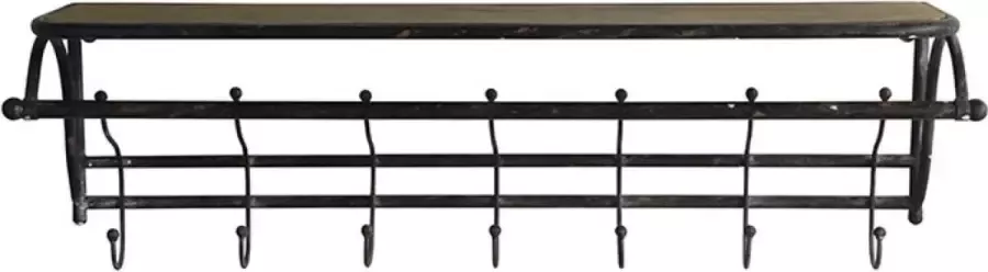 Countryfield Wandkapstok naturel antiek zwart metaal L83B21H25CM