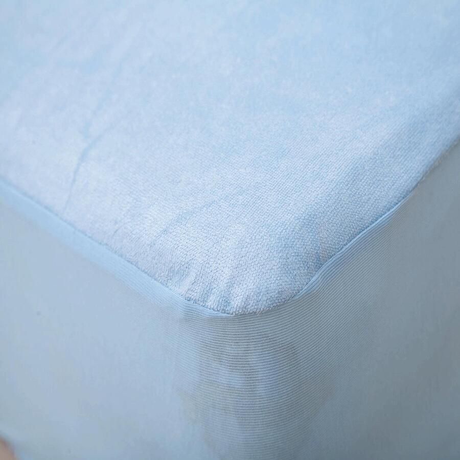 CoverMore Bamboe Matrasbeschermer 180x200 Waterdicht Hypoallergeen Antibacterieel Rondom Elastiek Waterdichte Matras Beschermer Incontinentie Matrashoes Matrasbeschermers Hoeslaken Molton 140 x 200 CM Blauw