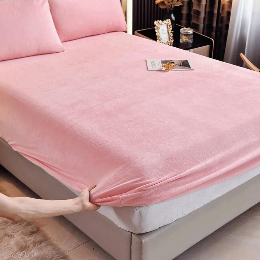 CoverMore Bamboe Matrasbeschermer 180x200 Waterdicht Hypoallergeen Antibacterieel Rondom Elastiek Waterdichte Matras Beschermer Incontinentie Matrashoes Matrasbeschermers Hoeslaken Molton 140 x 200 CM Roze