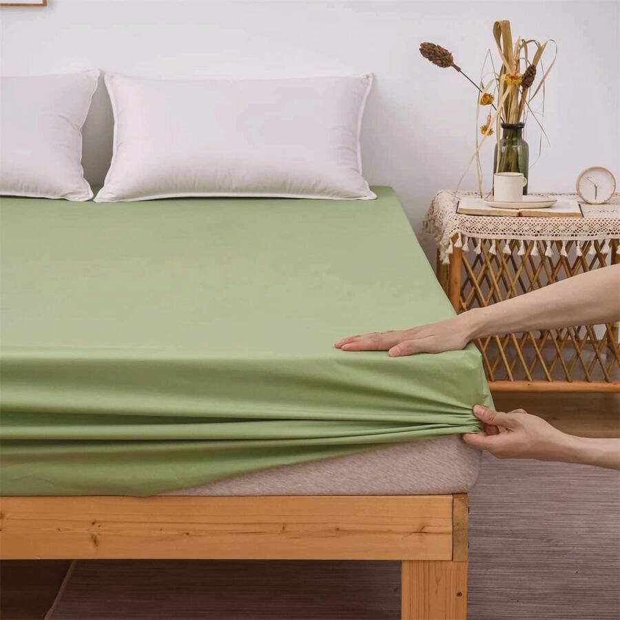 CoverMore Bamboe Matrasbeschermer 180x200 Waterdicht Hypoallergeen Antibacterieel Rondom Elastiek Waterdichte Matras Beschermer Incontinentie Matrashoes Matrasbeschermers Hoeslaken Molton 140 x 200 CM Groen