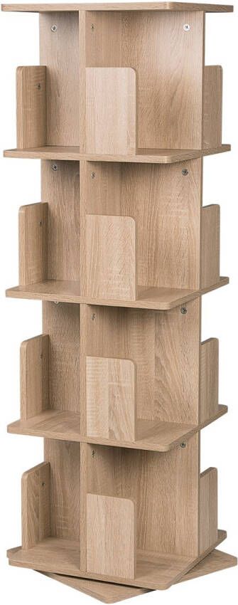 Covie Boekenkast Draaibaar Boekenrek Opbergrek Natuur hout