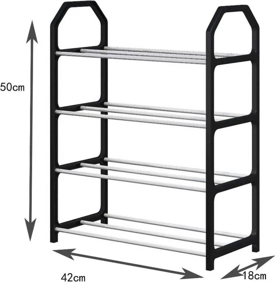 Covie Schoenenrek Wit Metaal Schoenen Handig PP Kunststof Easy Rek Schoenenkast