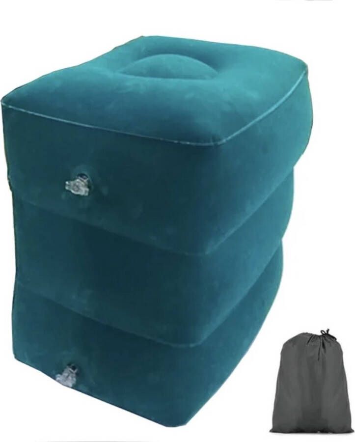 Covie Voetensteun Voeten Kussen Licht Blauw 3 Standen Opblaasbaar Vliegtuig Auto Kantoor Relax Mode